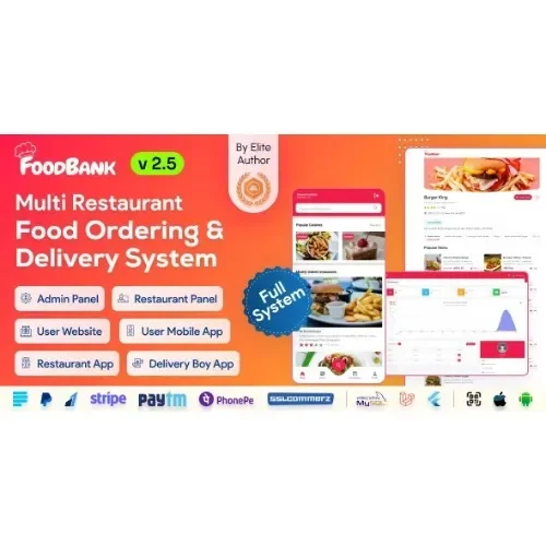 More information about "FoodBank Multi Restaurant – Food Delivery App | Restaurant App with Admin & Restaurant Panel (Nulled)"