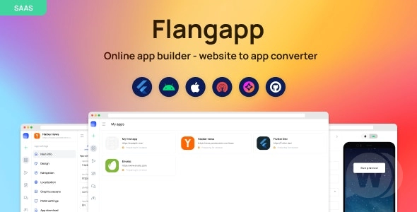 Flangapp - SAAS Online app builder from website.