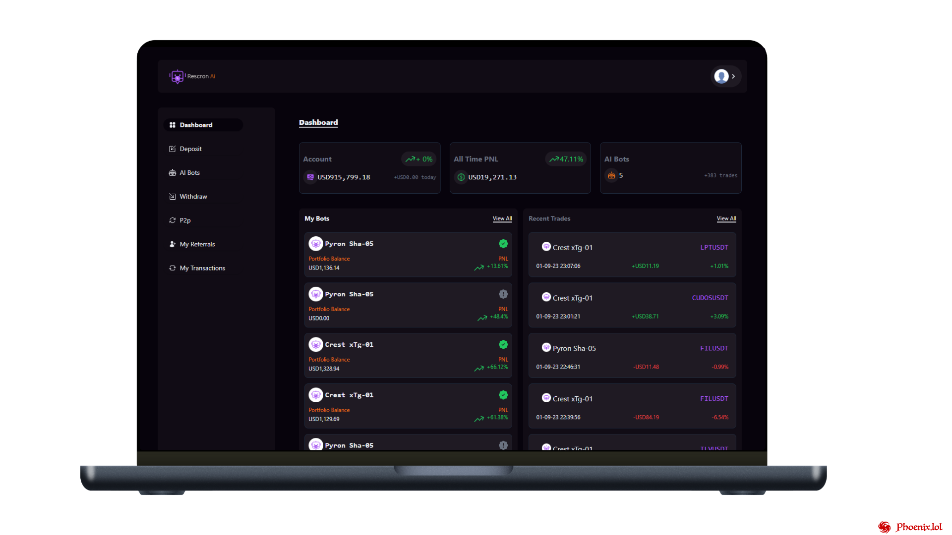 Rescron AI - AI Trading Platform PHP Script