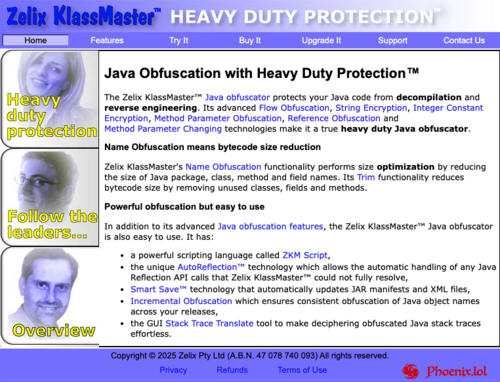 More information about "Zelix KlassMaster™ Java obfuscator Nulled/Cracked (+ docs) (500€)"