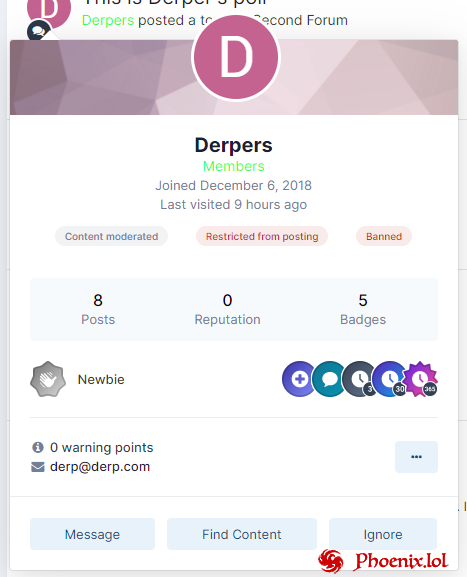 Member Restrictions on Hovercards