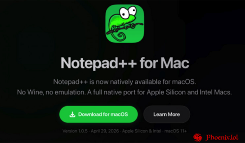 More information about "Notepad++ for Mac"